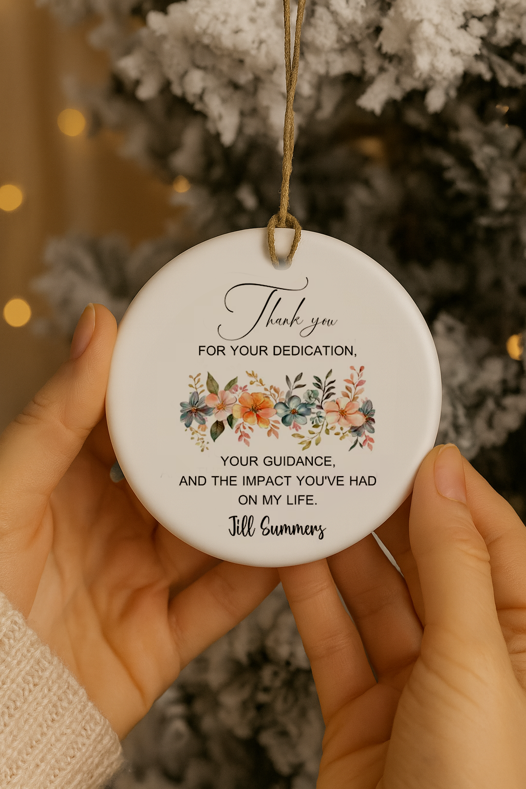 Personalised Appreciation Ornament “Thank you for your dedication"