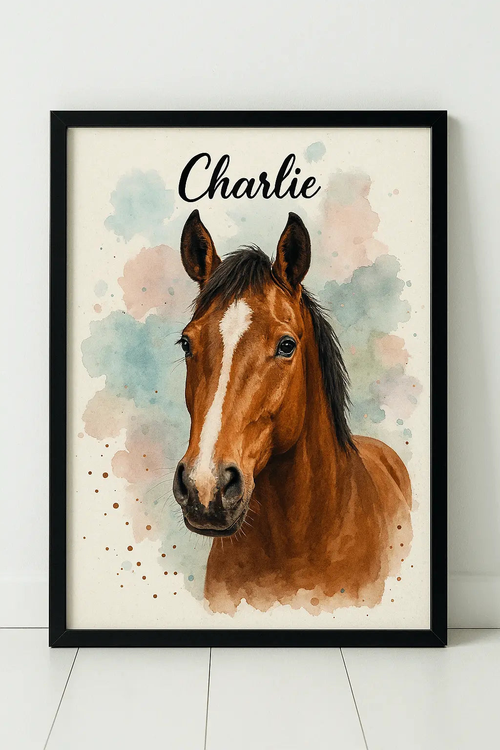 Custom Pet Watercolor Portraits Framed-Anastasi Gifts