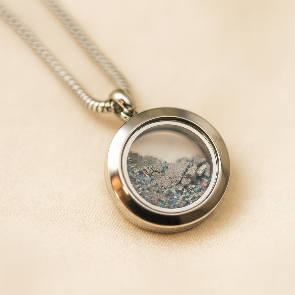 Personalized Pet Keepsake Pendant – Photo & Hair/Ash Capsule