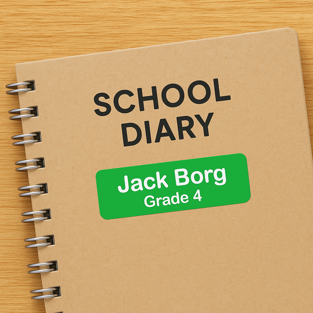 School Name & Grade Stickers