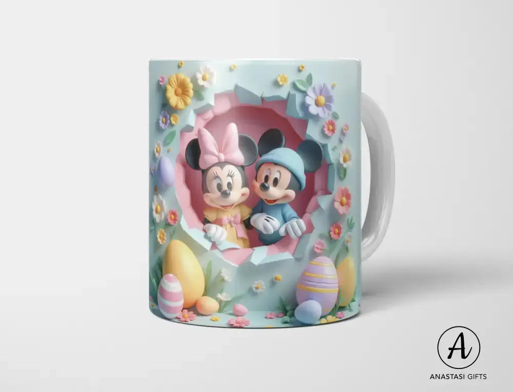 Mickey & Minnie Blue Disney Easter Mugs