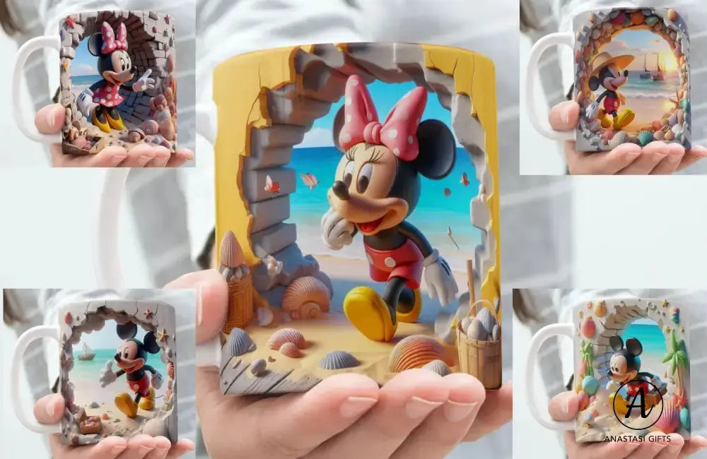Mickey & Minnie Vacation - Ceramic Mugs - Vibrant 3D Print