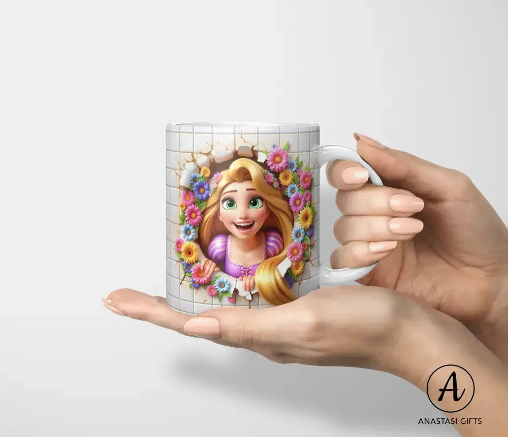 Rapunzel (Tangled) - Ceramic Mugs - Vibrant 3D Printed
