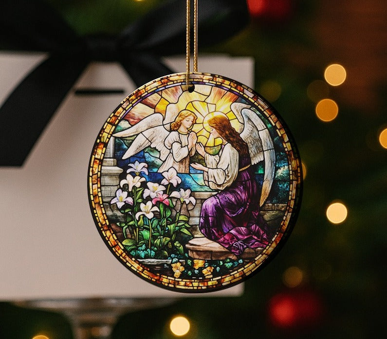 Stained Glass–Style Nativity Ceramic Ornaments