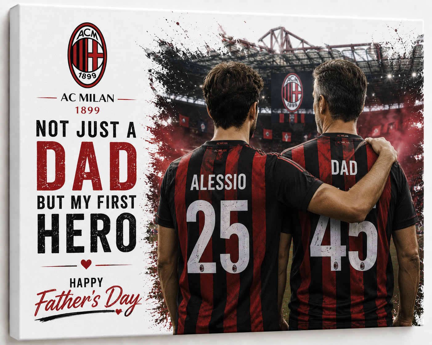 Personalized Football Dad Canvas  or Framed Print | Father’s Day Gift Malta