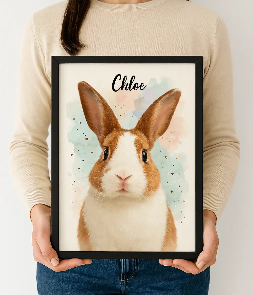 Custom Pet Watercolor Portraits Framed-Anastasi Gifts