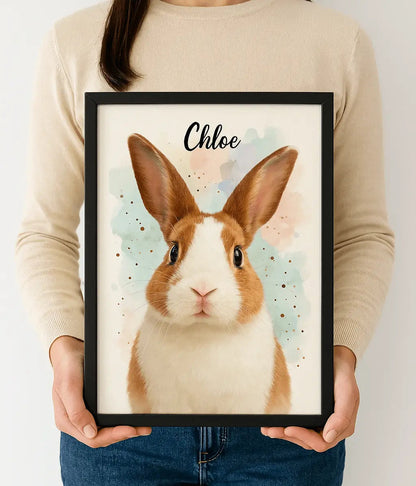 Custom Pet Watercolor Portraits Framed-Anastasi Gifts