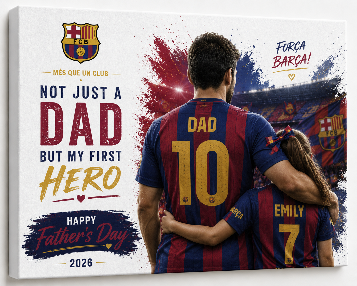 Personalized Football Dad Canvas  or Framed Print | Father’s Day Gift Malta