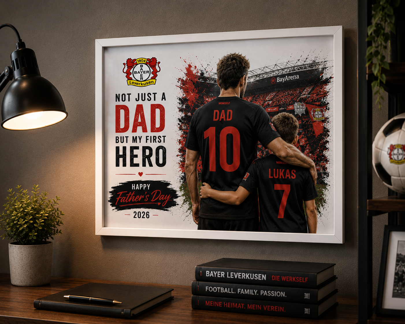 Personalized Football Dad Canvas  or Framed Print | Father’s Day Gift Malta