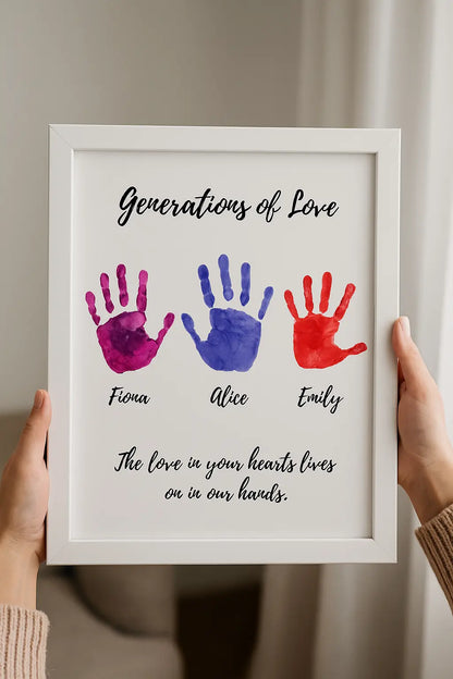 Generations of Love Frame – Custom Handprint Family Print Anastasi Gifts