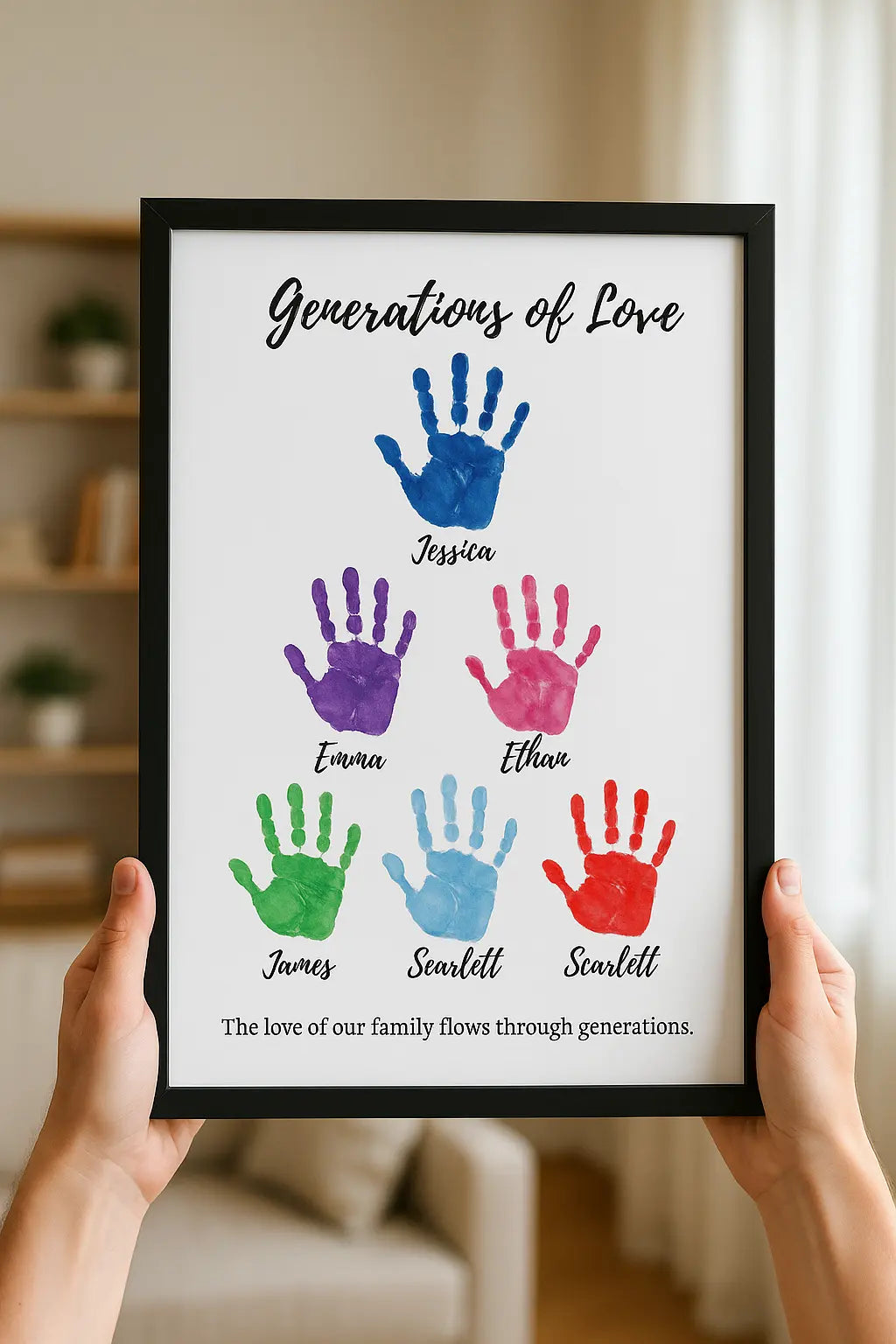 Generations of Love Frame – Custom Handprint Family Print Anastasi Gifts