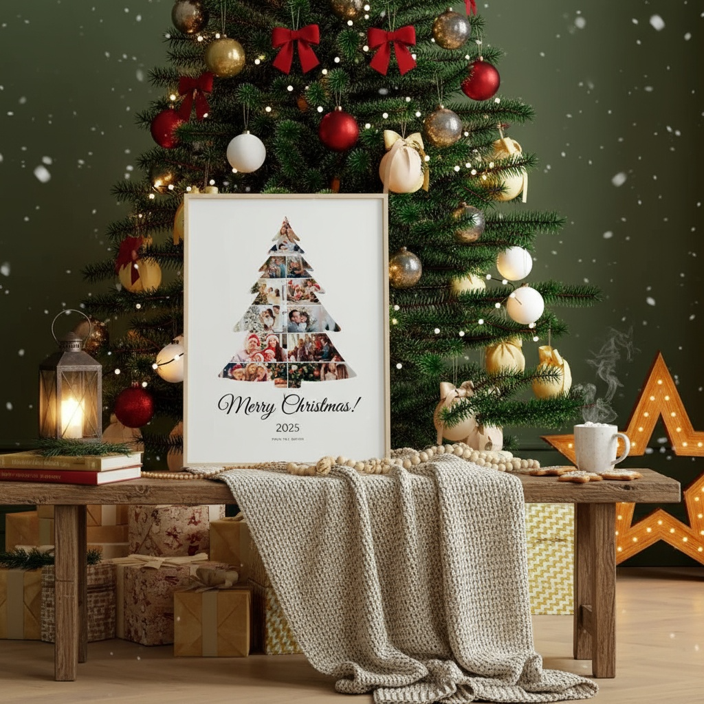 Personalised Christmas Tree Photo Collage