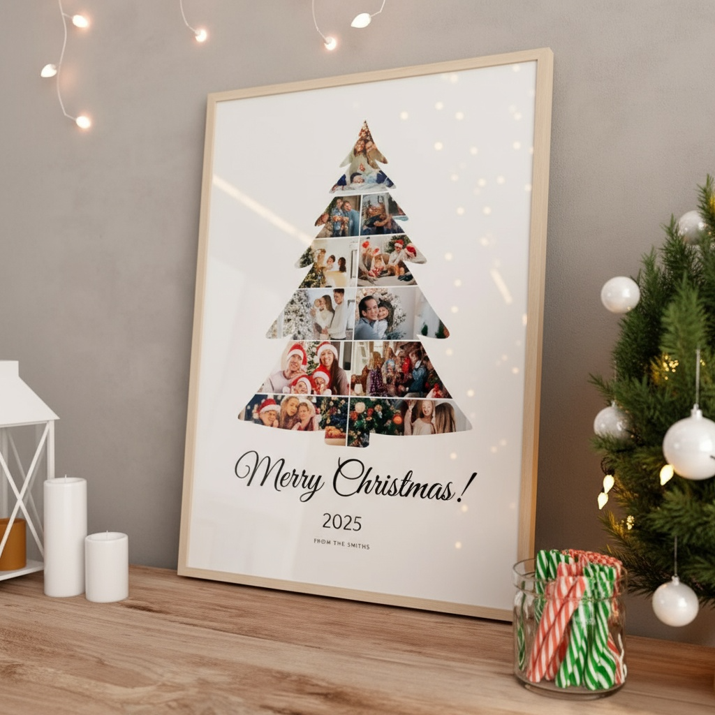 Personalised Christmas Tree Photo Collage