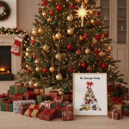 Personalised Christmas Tree Photo Collage