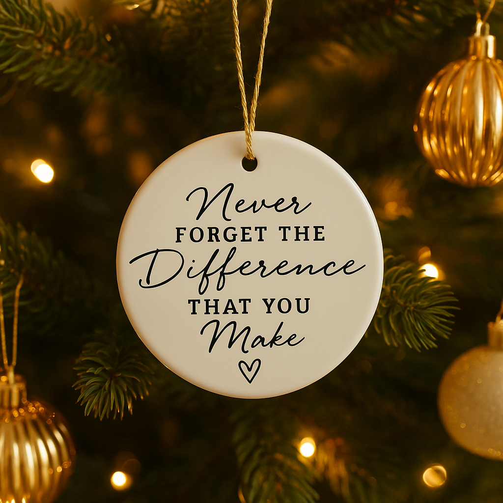 Personalised Appreciation Ornament “Never Forget the Difference That You Make”