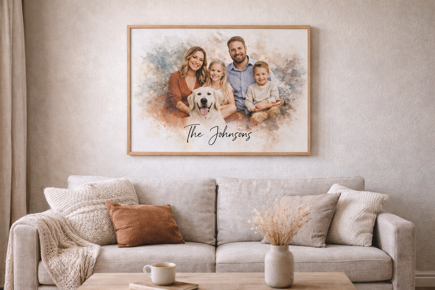 Custom Watercolor-Style Framed Print