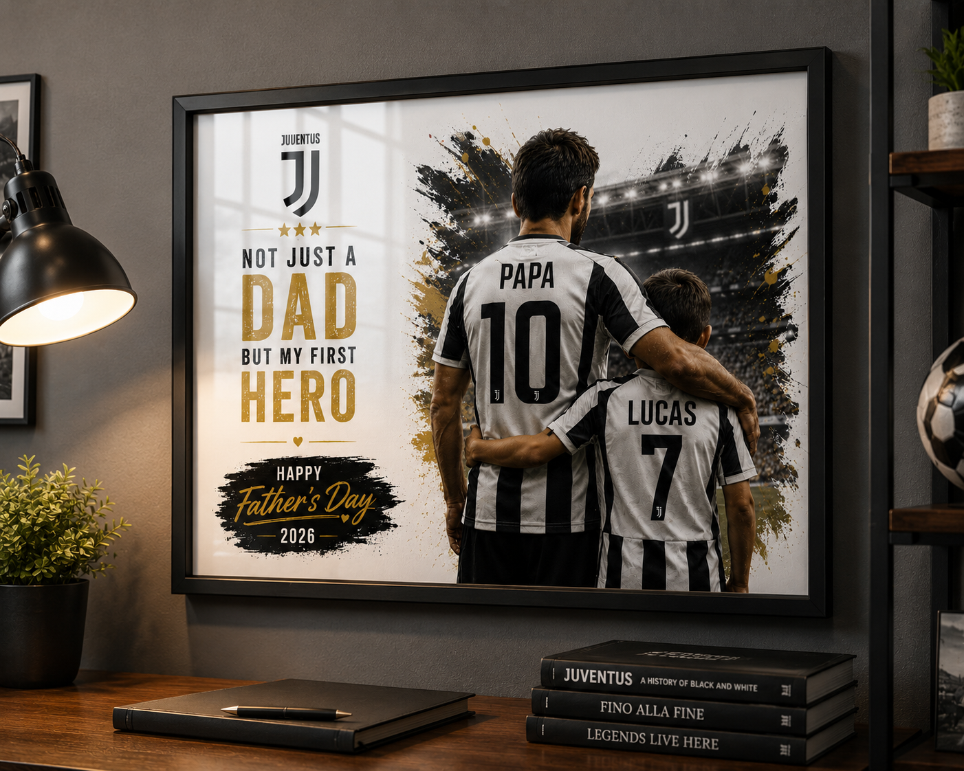 Personalized Football Dad Canvas  or Framed Print | Father’s Day Gift Malta