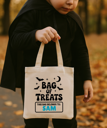 Personalised Halloween Trick or Treat Bags - Custom Name Candy Tote (LIMITED STOCK)