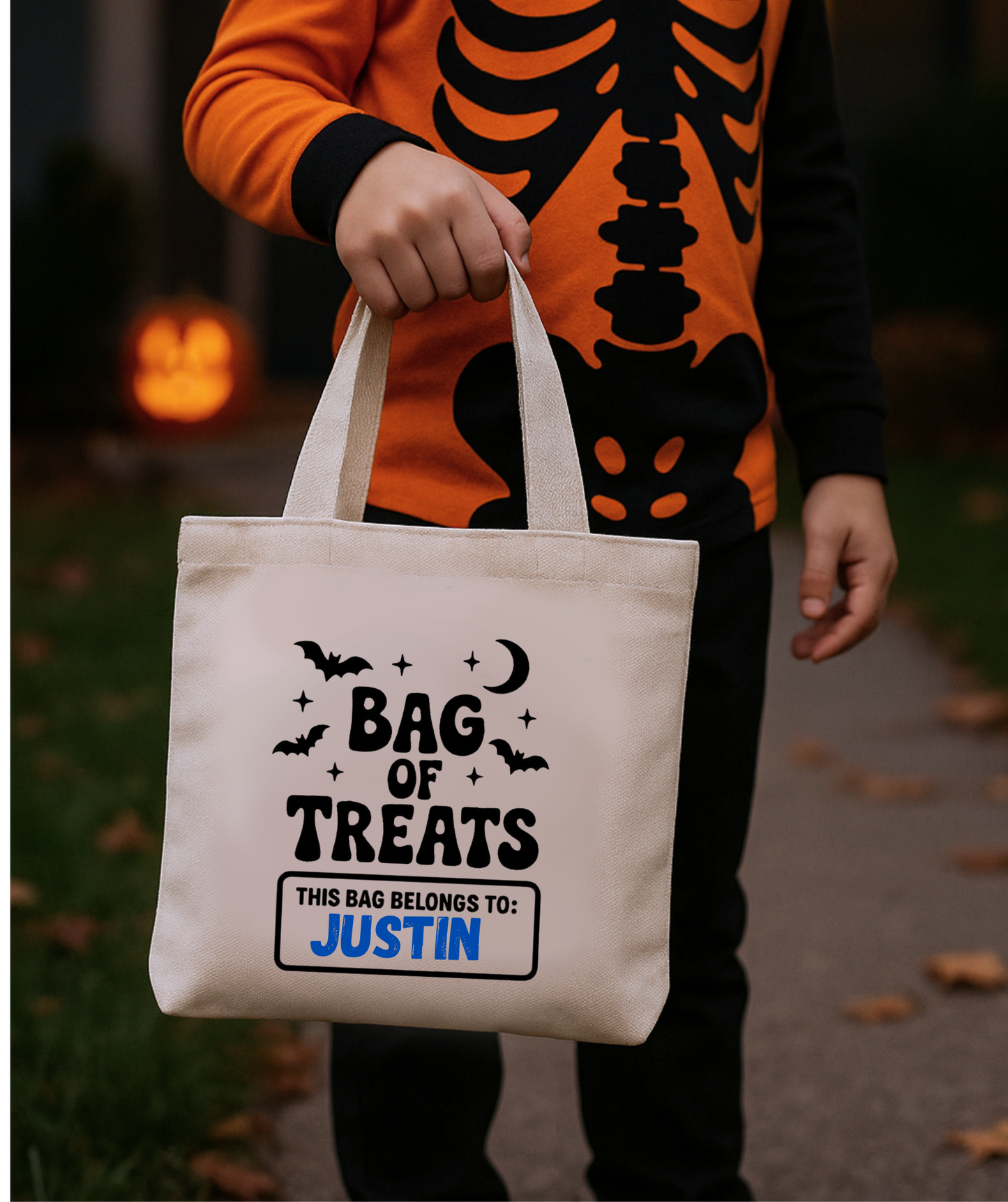 Personalised Halloween Trick or Treat Bags - Custom Name Candy Tote (LIMITED STOCK)