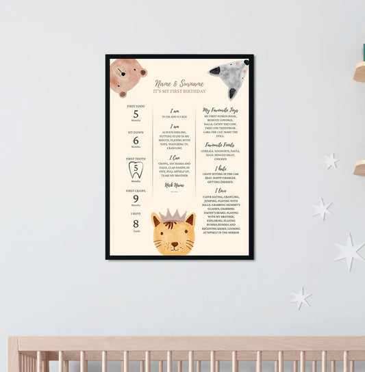 Personalised "My First Birthday" Milestone Frame