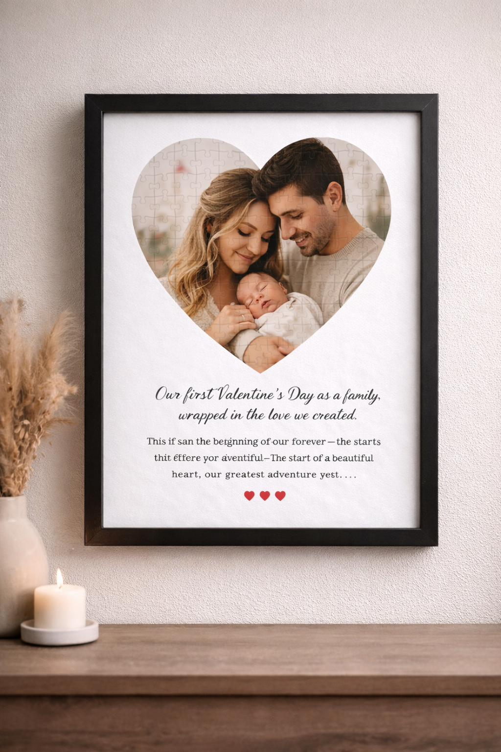 Custom Heart Photo Puzzle with Personalised Message