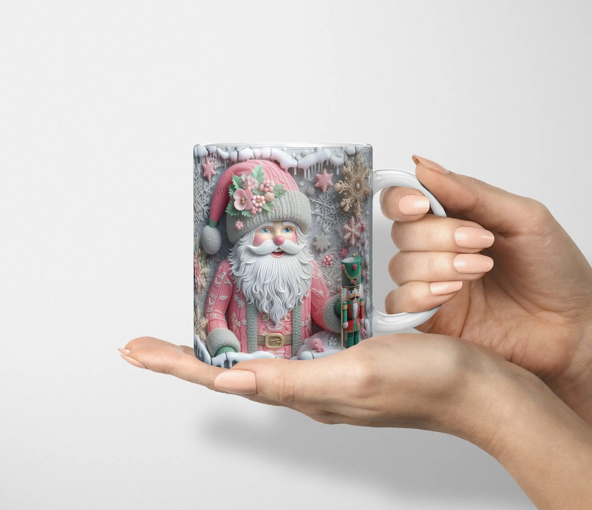 Pastel Pink Christmas Ceramic Mug-Anastasi Gifts