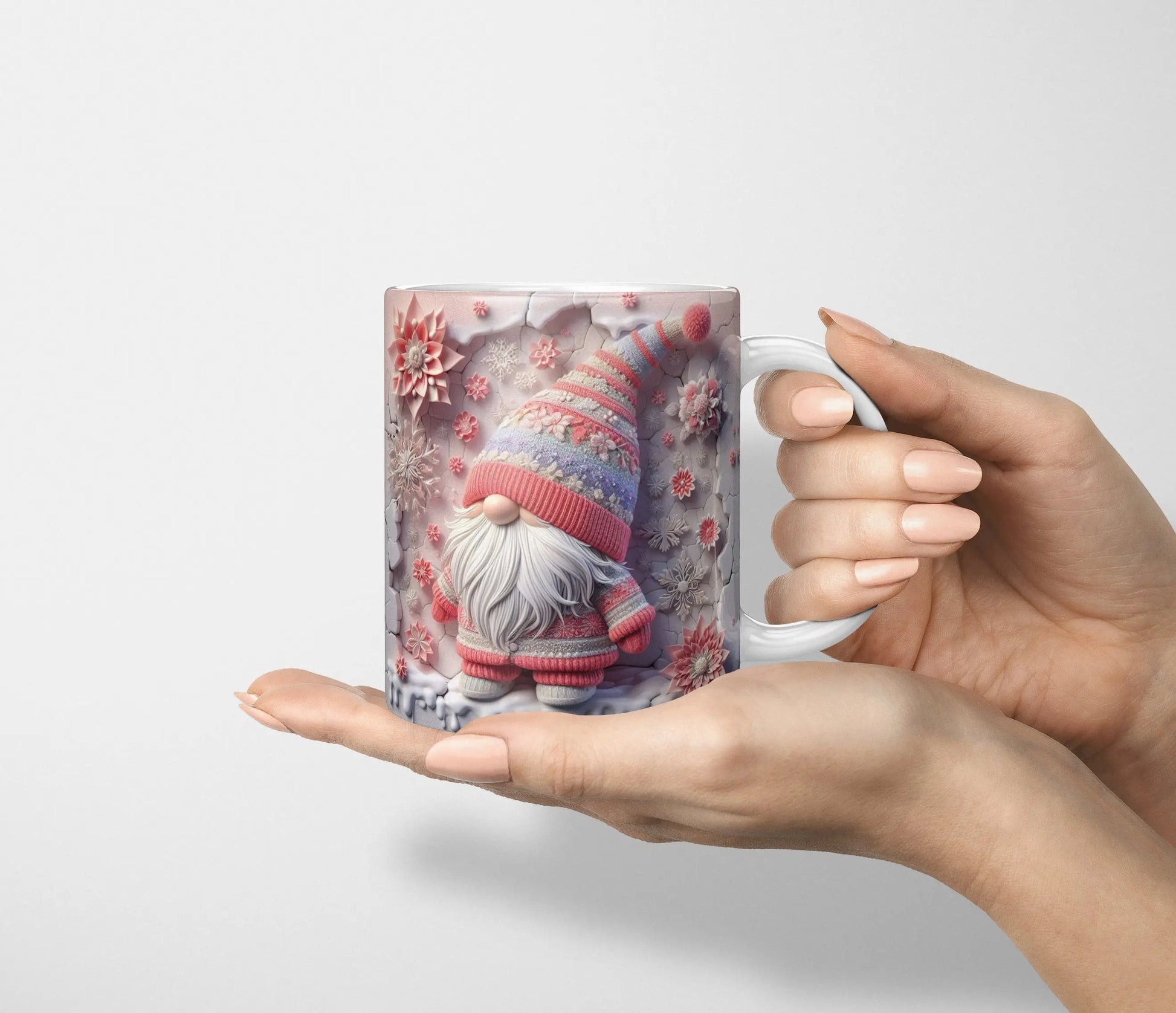 Pastel Pink Christmas Ceramic Mug-Anastasi Gifts