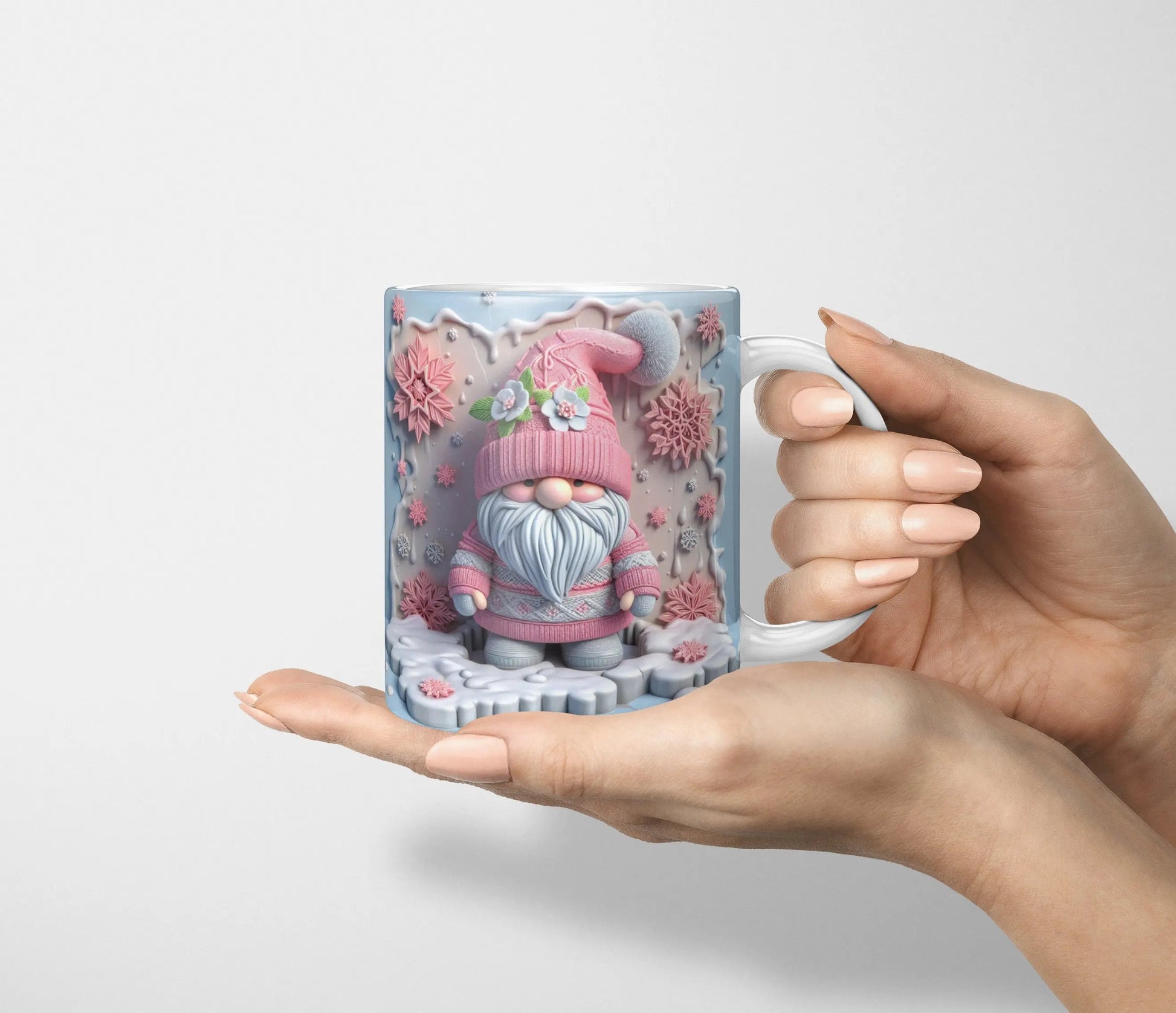 Pastel Pink Christmas Ceramic Mug-Anastasi Gifts