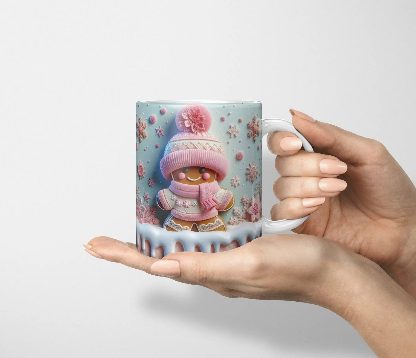 Pastel Pink Christmas Ceramic Mug-Anastasi Gifts