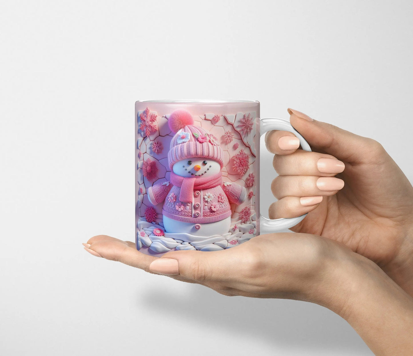 Pastel Pink Christmas Ceramic Mug-Anastasi Gifts