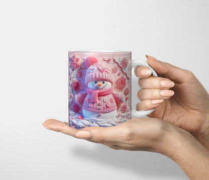 Pastel Pink Christmas Ceramic Mug-Anastasi Gifts