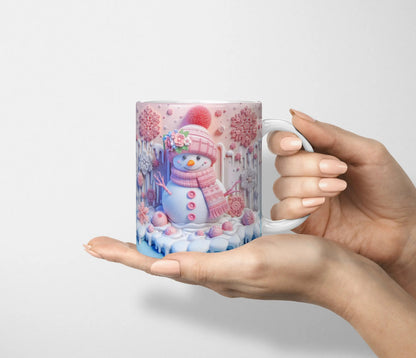 Pastel Pink Christmas Ceramic Mug-Anastasi Gifts