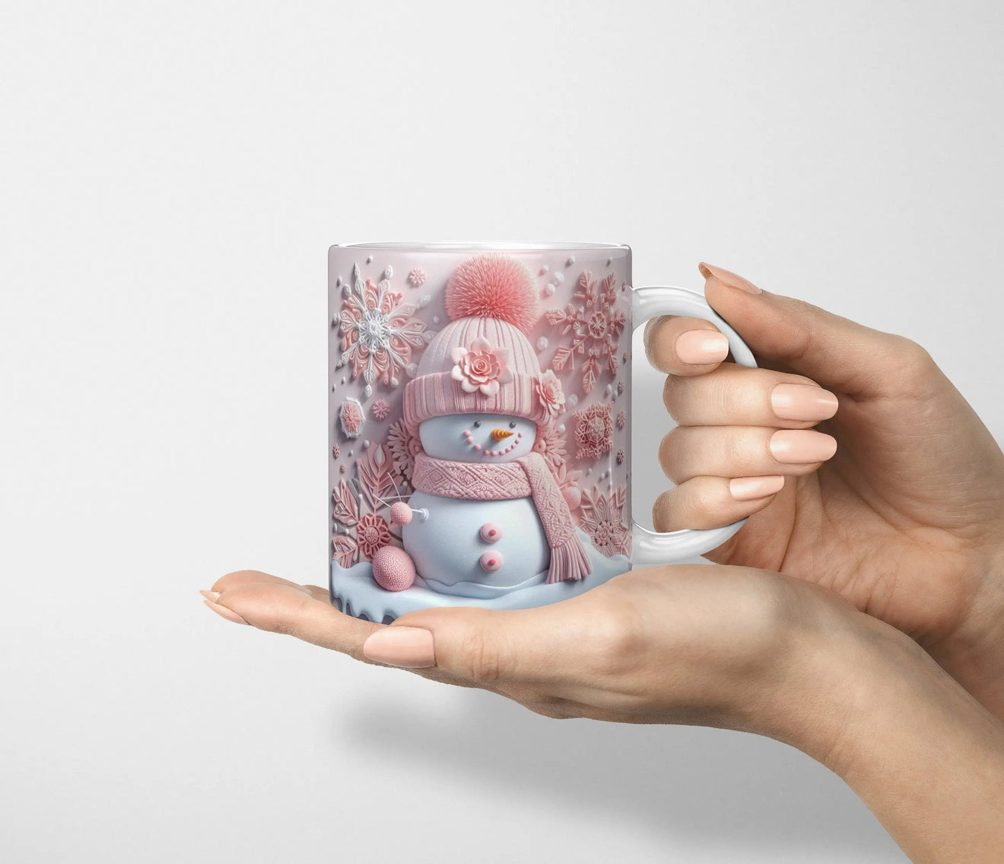 Pastel Pink Christmas Ceramic Mug-Anastasi Gifts