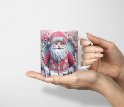 Pastel Pink Christmas Ceramic Mug-Anastasi Gifts