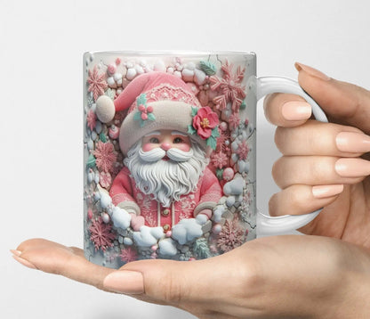 Pastel Pink Christmas Ceramic Mug-Anastasi Gifts