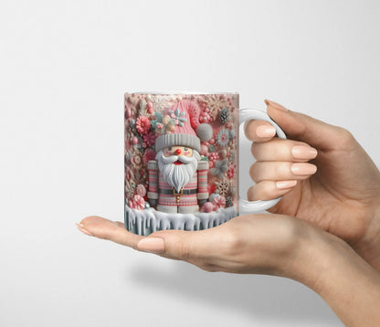Pastel Pink Christmas Ceramic Mug-Anastasi Gifts