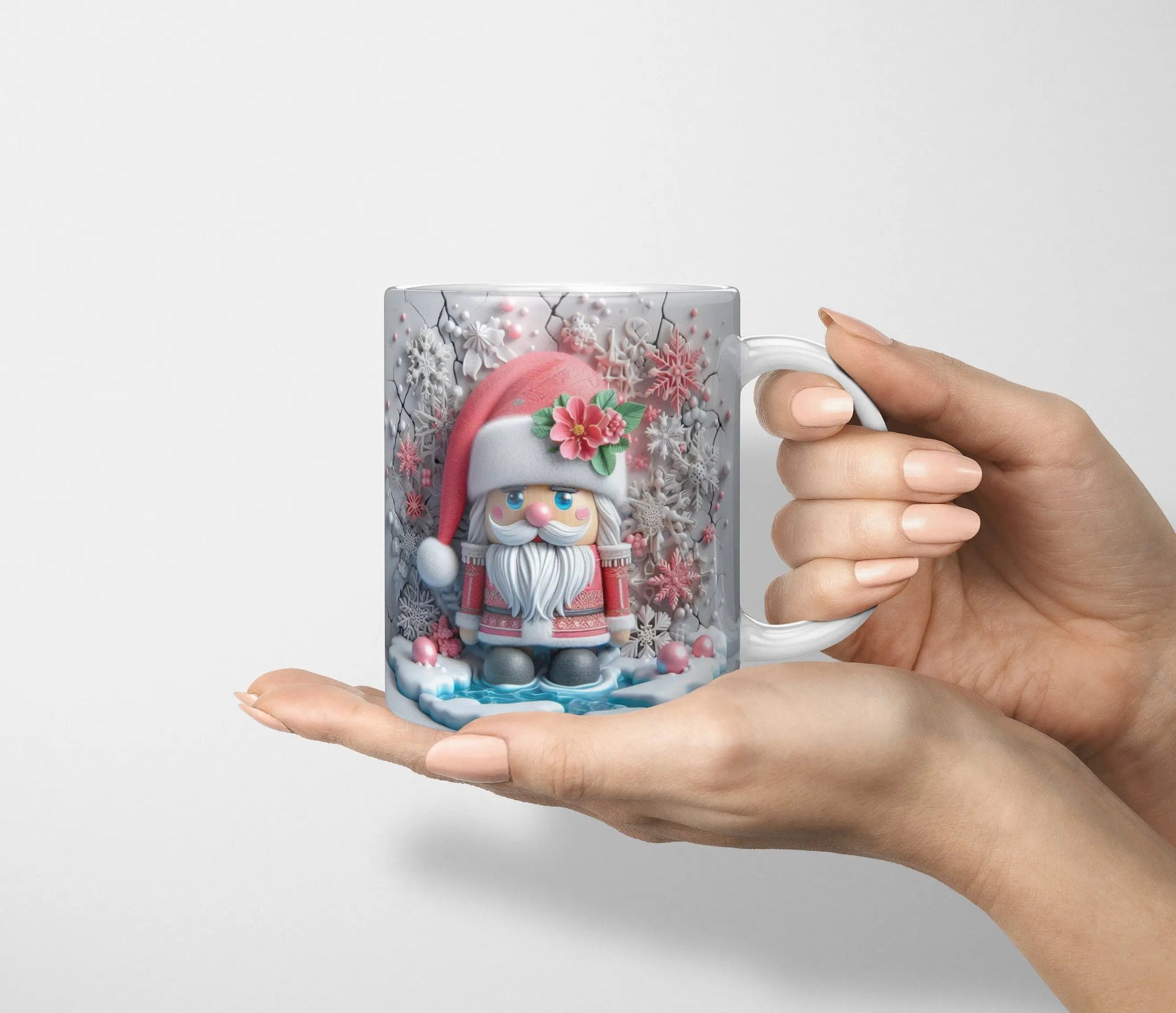 Pastel Pink Christmas Ceramic Mug-Anastasi Gifts