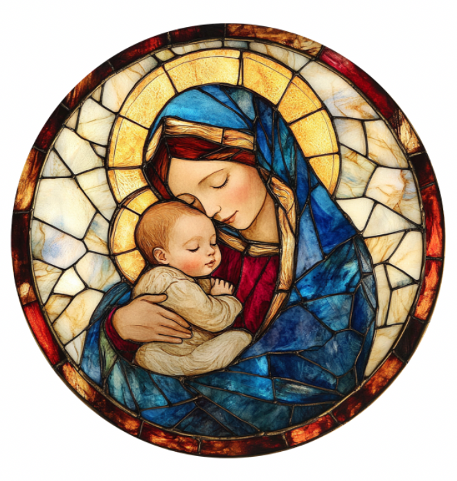 Stained Glass–Style Nativity Ceramic Ornaments