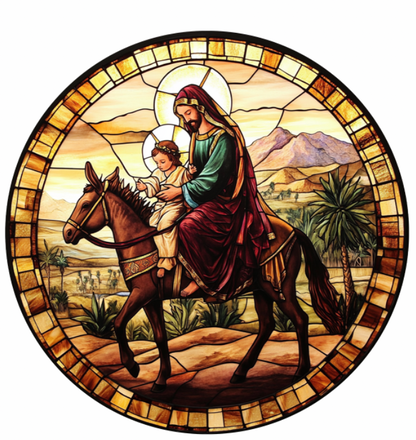 Stained Glass–Style Nativity Ceramic Ornaments