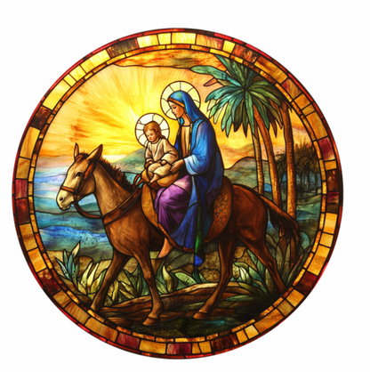 Stained Glass–Style Nativity Ceramic Ornaments
