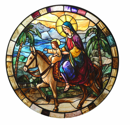 Stained Glass–Style Nativity Ceramic Ornaments