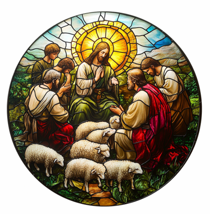 Stained Glass–Style Nativity Ceramic Ornaments