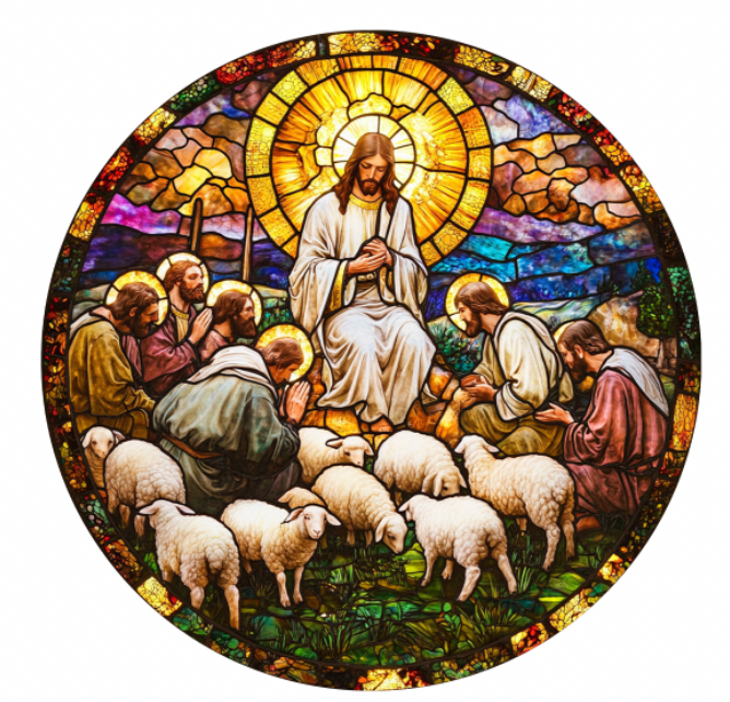 Stained Glass–Style Nativity Ceramic Ornaments