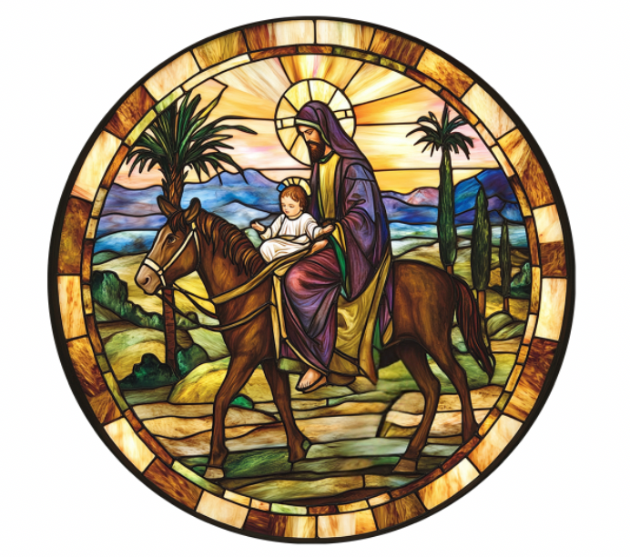 Stained Glass–Style Nativity Ceramic Ornaments