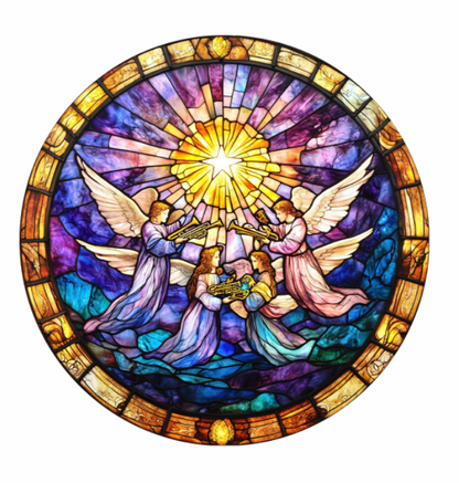 Stained Glass–Style Nativity Ceramic Ornaments