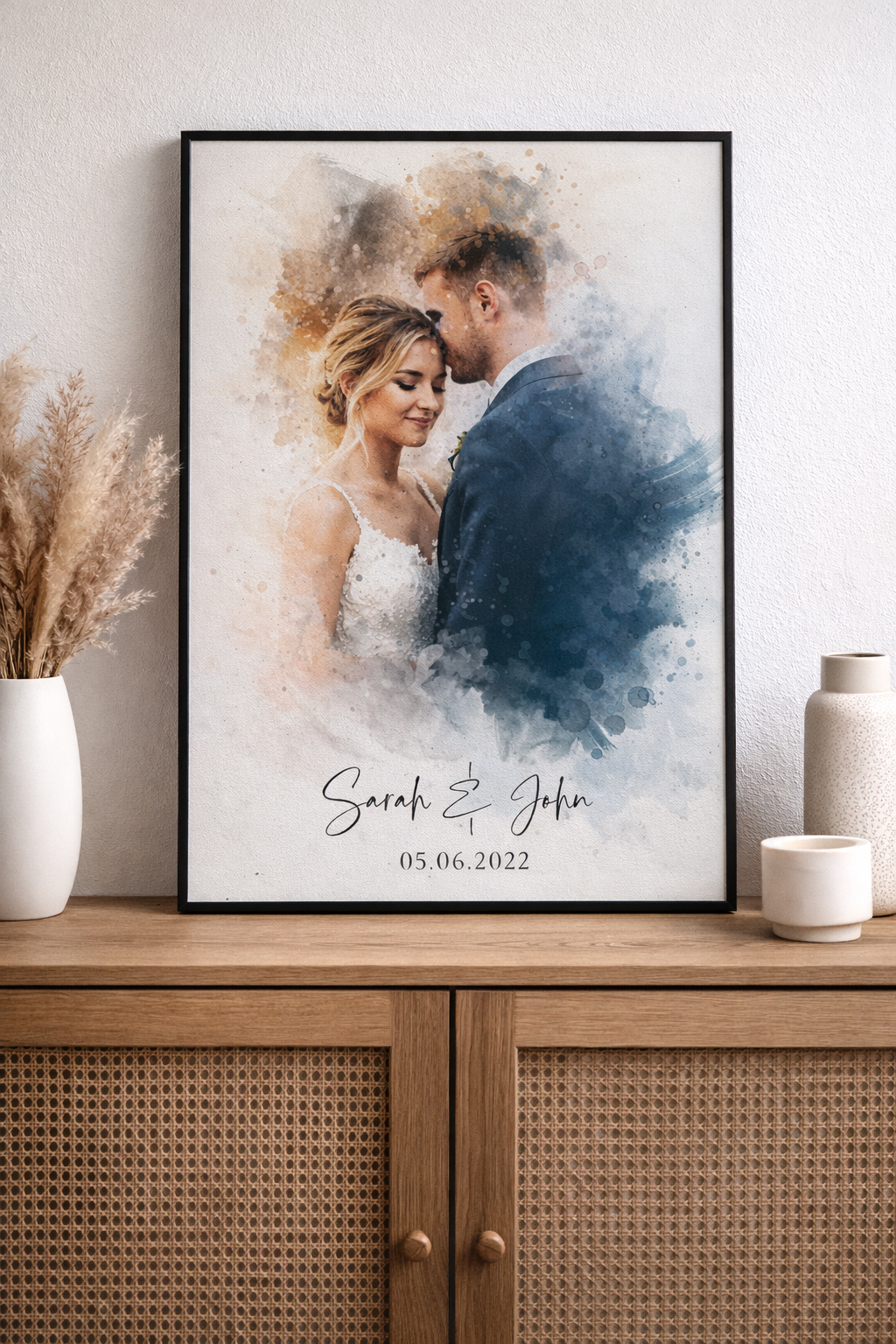 Custom Watercolor-Style Framed Print