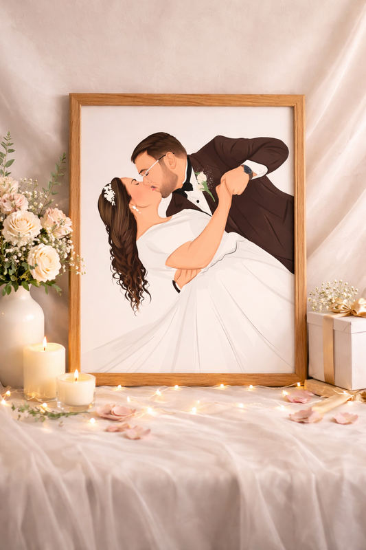 Personalised Wedding Celebration Illustrations-Anastasi Gifts