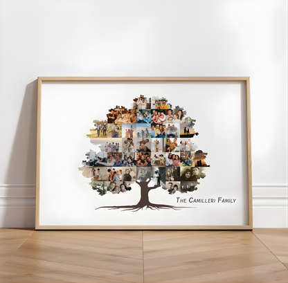 Framed Family Tree Photo Collage | Personalised Family Gift