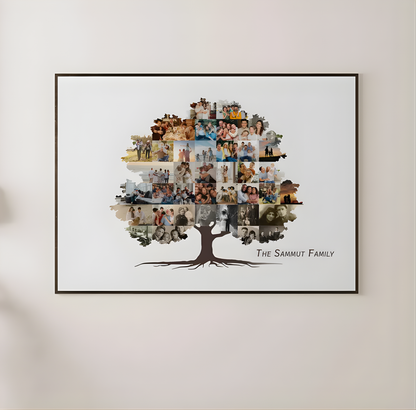 Framed Family Tree Photo Collage | Personalised Family Gift