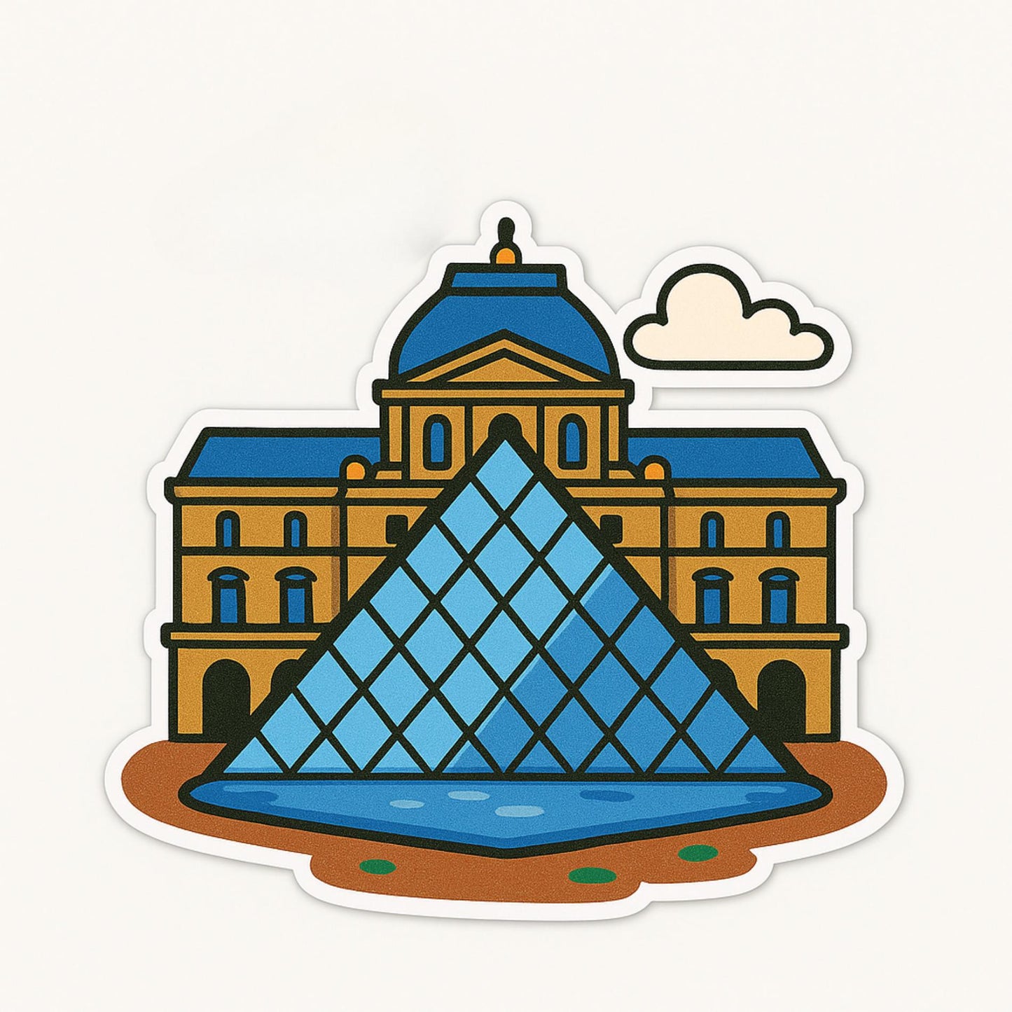 France Landmark Stickers: Eiffel Tower, Louvre, Moulin Rouge